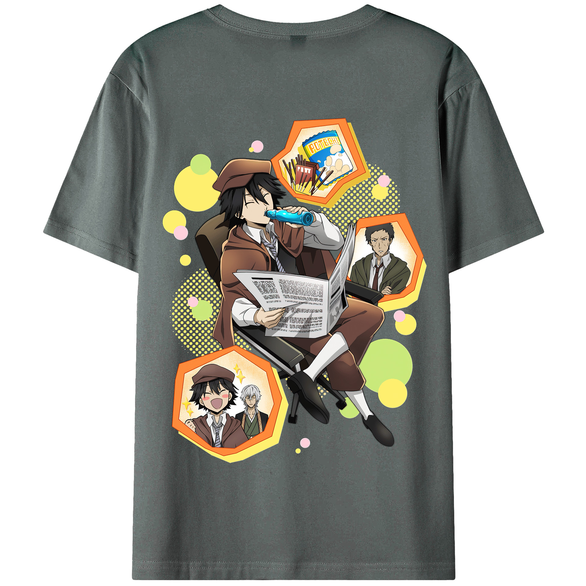 （画像用） 文豪ストレイドッグス Bungo Stray Dogs 綿100％半袖Tシャツ（背面プリント）